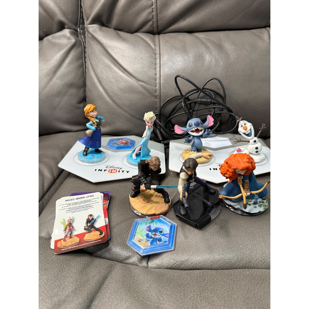 Disney Infinity Lot 10 Figures Star Wars Frozenβ Stitch Merida Portals Discs